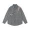 Camisa Masculina Xadrez de Manga Longa com Bolso Bordado