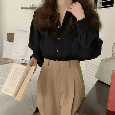 Conjunto Falda A-línea Cintura Alta con Blusa Literaria Elegante - Image 8