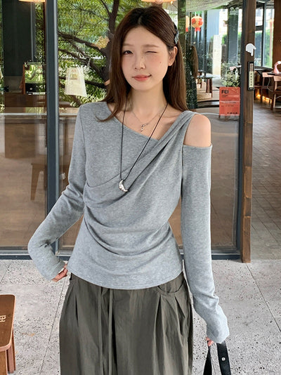 Blusa Base Ajustada con Pliegues y Cintura Marcada - Diseño Otoñal Exclusivo - Image 8
