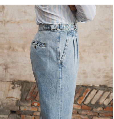 Jeans Clásicos de Cintura Alta para Hombre en Algodón Puro - Image 8