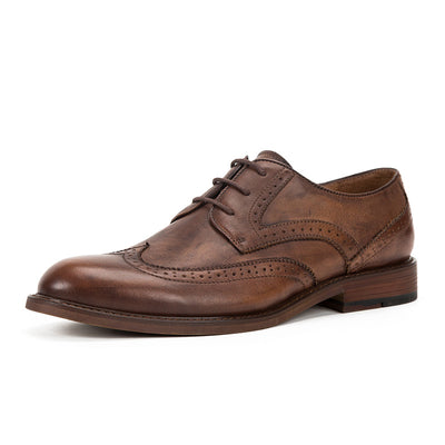 Zapatos Derby Vintage de Cuero para Hombre Carved - Image 3