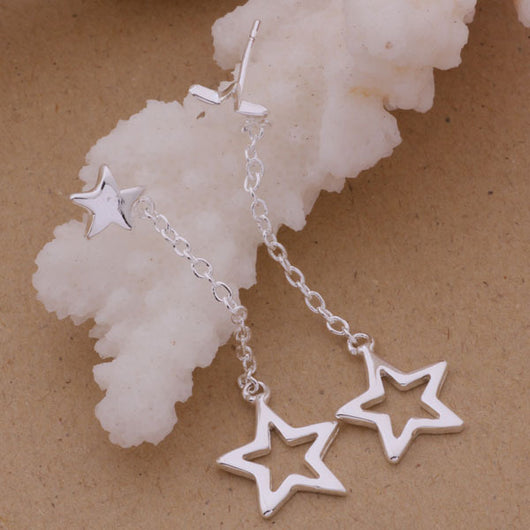 Conjunto de Joyería Plateada: Pulsera, Collar y Aretes Estrella - Image 19