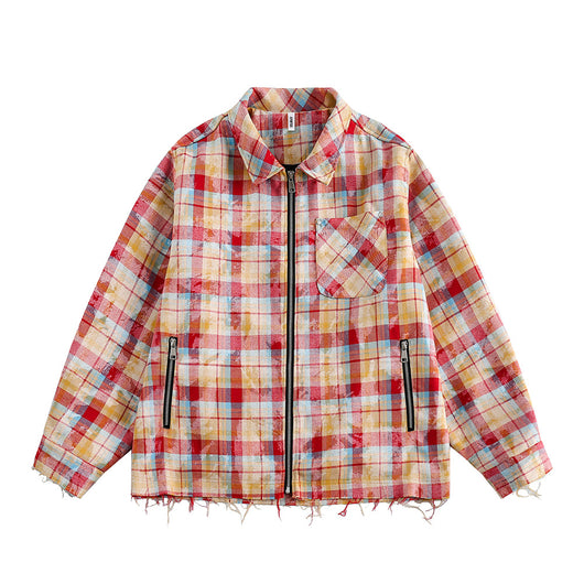 Camisa de Cuadros Desgastada de Manga Larga para Hombre - Image 6