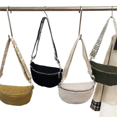 Bolsa Bandolera de Pana para Mujer - Bolso Cruzado de Hombro Único - Image 5
