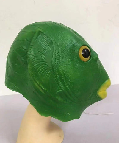 Máscara de Cabeza de Pez Verde - Disfraz Viral para Fiestas y Redes Sociales - Image 6