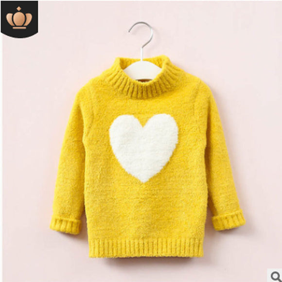 Suéter Tejido Infantil con Diseño de Amor - Pullover Moderno