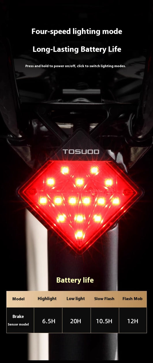 Luz Trasera Inteligente para Bicicleta de Montaña con Sensor de Frenado - Image 10