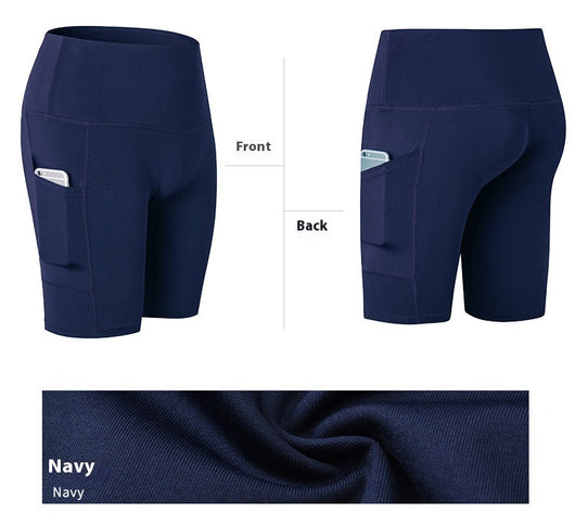 Shorts Deportivos Cintura Alta con Bolsillos Diagonales - Mallas de Entrenamiento Secado Rápido - Image 20