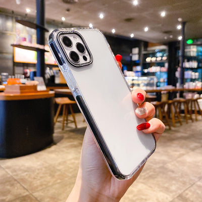 Funda Transparente Para Teléfono Con Marco de Color Sólido Antideslizante - Image 11