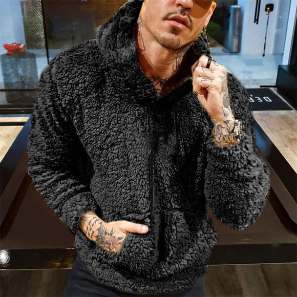 Sudadera de Terciopelo con Estampado de Letras y Cordones para Hombre