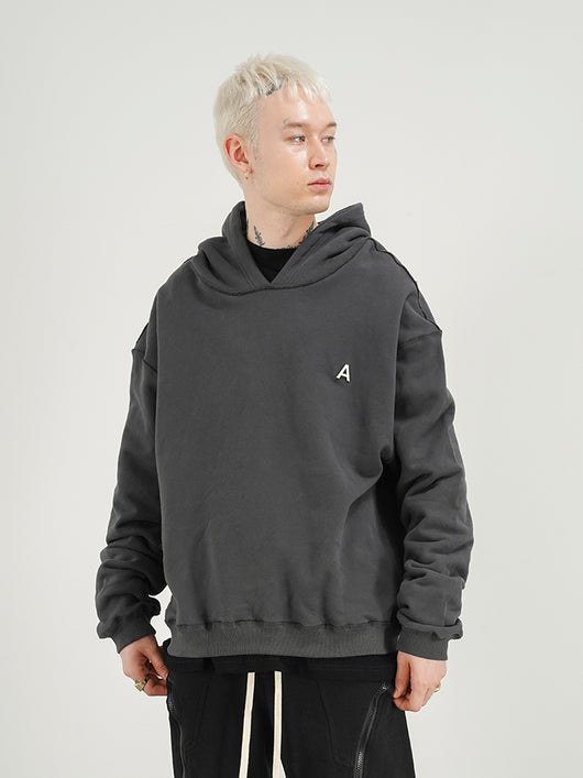 Sudadera con Capucha Minimalista para Hombre con Detalles en Línea Invertida