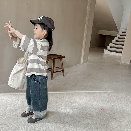 Camiseta Larga Infantil Estilo Coreano para Niños y Niñas - Colección Otoño - Image 14