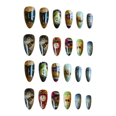 Uñas Postizas Maximalistas Inspiradas en Y2K - Set de 24 Piezas con Diseño Artístico - Image 3