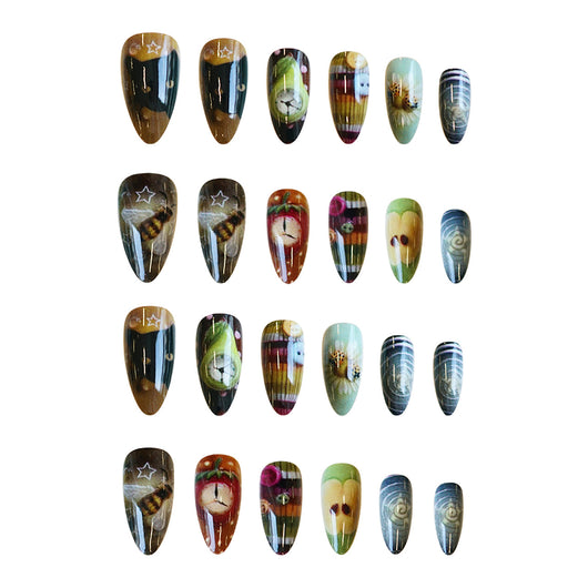 Uñas Postizas Maximalistas Inspiradas en Y2K - Set de 24 Piezas con Diseño Artístico - Image 3