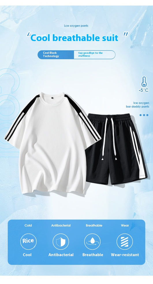 Conjunto Deportivo Hombre Estilo Hong Kong - Playera y Shorts Sueltos - Image 8
