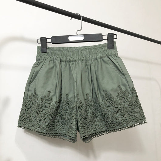 Pantalones Anchos de Encaje para Mujer - Shorts Casuales Primavera Verano Talla Grande - Image 10