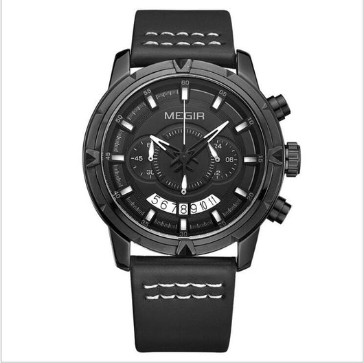 Reloj de Pulsera Multifuncional para Hombre con Correa de Cuero, Resistente al Agua y Esfera Grande - Image 9