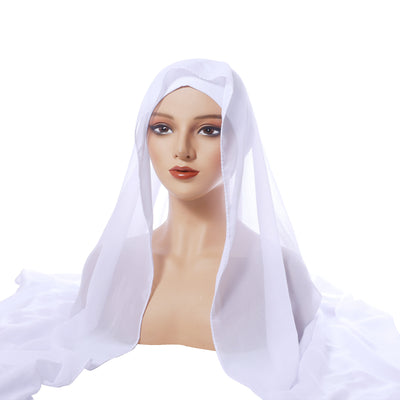 Turbante Chiffón con Pliegues y Cordón Ajustable Monocromático - Image 6