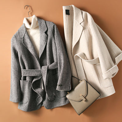 Abrigo de Lana Reversible Elegante para Mujer - Corte Holgado - Image 17