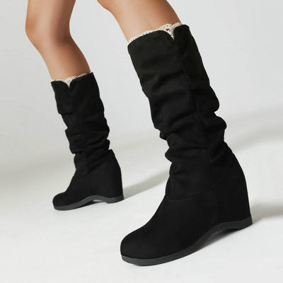 Botas Plataforma de Ante para Mujer - Estilo Alto y Versátil - Image 3