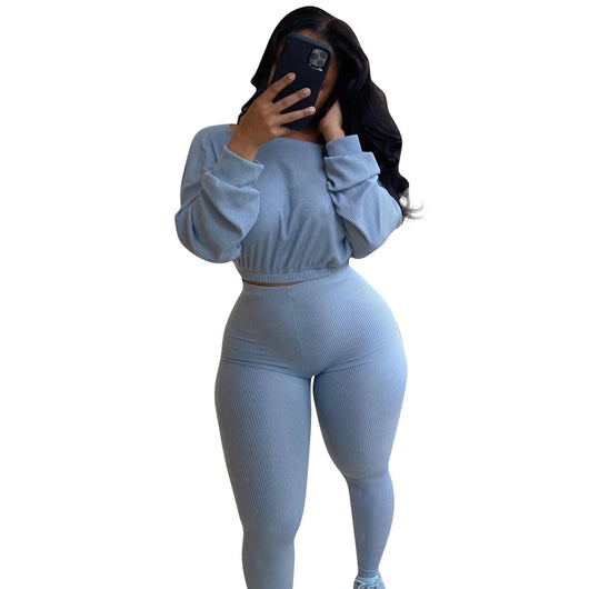Conjunto Athleisure Acanalado para Mujer - Estilo Otoño - Image 24