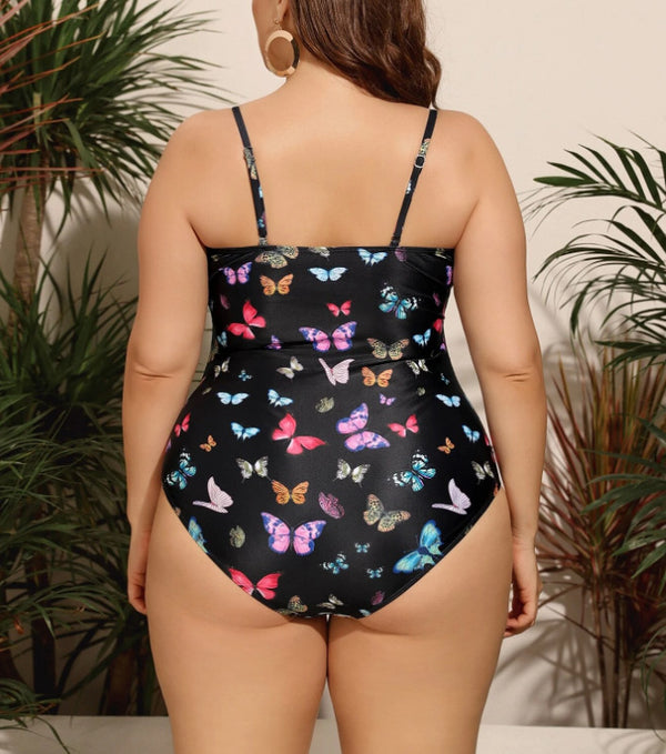 Traje de Baño Enterizo Estampado Talla Grande para Mujer