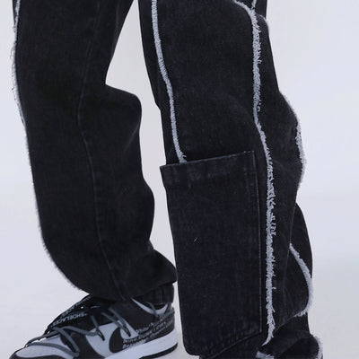 Jeans para Hombre con Bolsillos Decorados y Orilla Deshilachada - Image 5