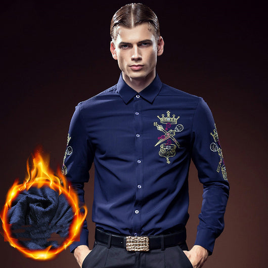 Camisa Gruesa de Manga Larga con Bordado para Hombre - Image 10