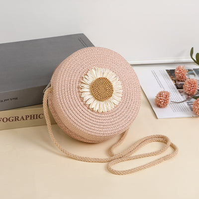 Bolsa Crossbody de Rafia Tejida Estilo Pastoral para Móvil - Image 4