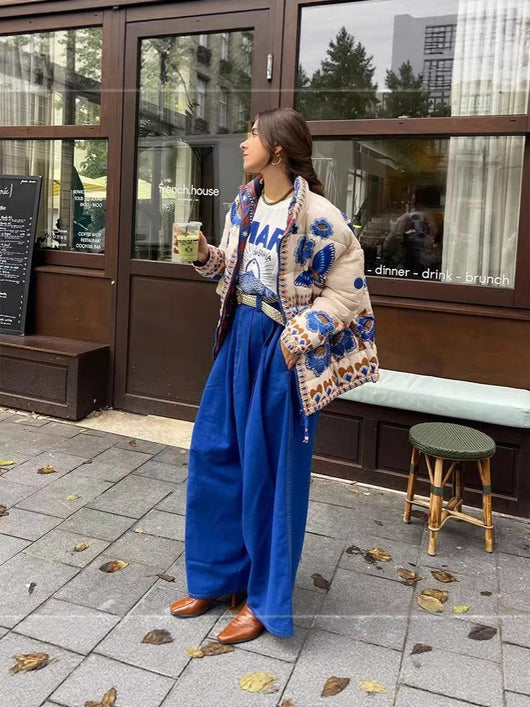Chaqueta Acolchada de Algodón con Estampado Geométrico para Mujer - Image 12