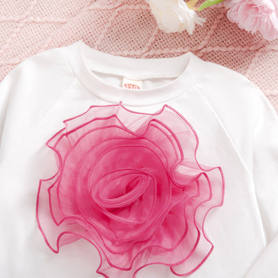 Conjunto Elegante: Blusa Floral 3D Manga Larga con Pantalón Ancho - Image 4