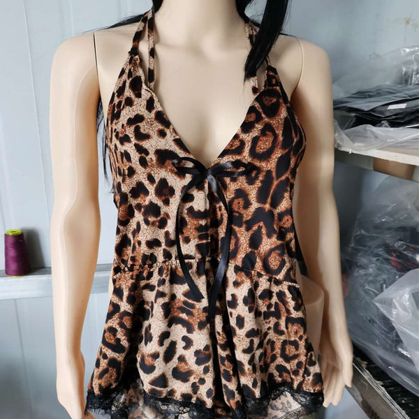 Camisón Mujer Estampado Leopardo con Cintas Ajustables - Image 2