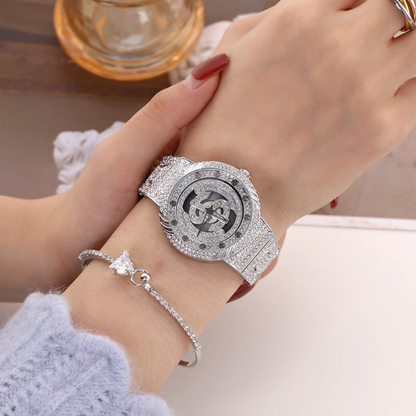Reloj Giratorio Impermeable Multicolor para Mujer con Movimiento de Cuarzo