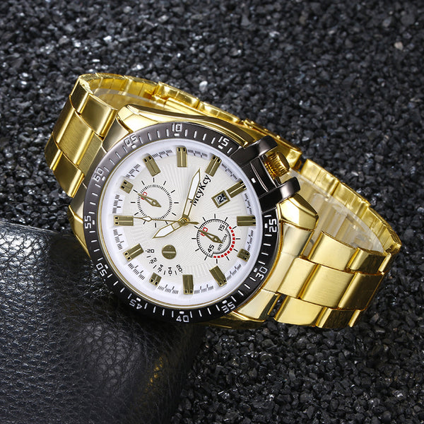 Reloj de Acero Inoxidable con Calendario - Elegancia Empresarial