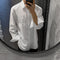 Camisa Casual Holgada de Color Liso Estilo Japonés para Hombre