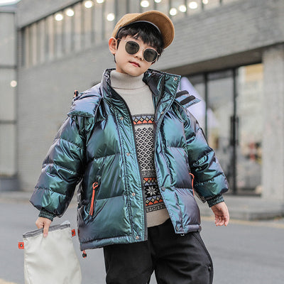 Abrigo de Plumón de Pato Blanco Estilo Occidental para Niños Grandes - Image 9
