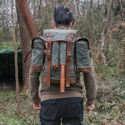 Mochila de Montaña Impermeable en Lona Encerada Estilo Retro - Image 6