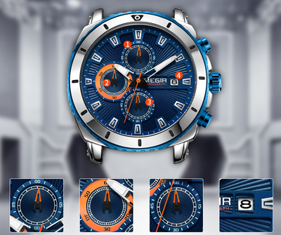 Reloj Deportivo de Cuero con Tres Manecillas y Movimiento de Cuarzo - Image 10