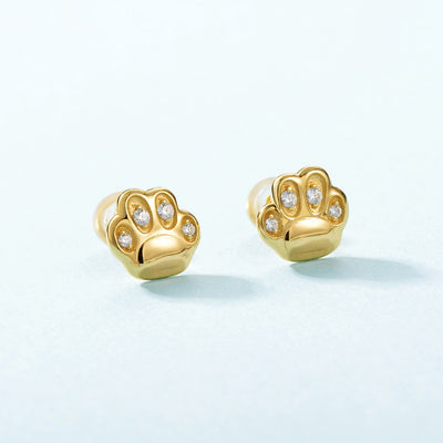 Aretes de Garra de Gato con Circón en Oro Amarillo 9K para Mujer - Image 8