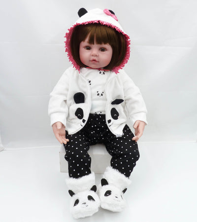 Muñeca Bebé Panda Reborn de Vinilo Suave con Ropa - Juguete Infantil - Image 5