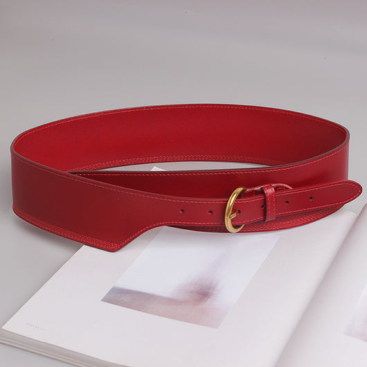 Cinturón de Cuero Grabado con Hebilla Japonesa Irregular para Mujer - Image 30