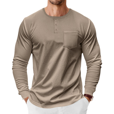 Camiseta Henley de Manga Larga para Hombre - Primavera y Otoño - Image 5
