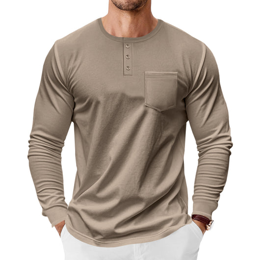 Camiseta Henley de Manga Larga para Hombre - Primavera y Otoño - Image 5