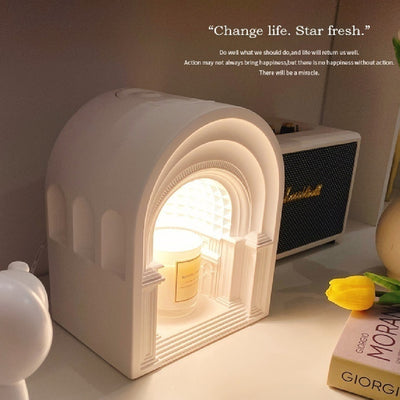 Lámpara Decorativa Retro de Yeso - Luz Ambiente sin Fuego