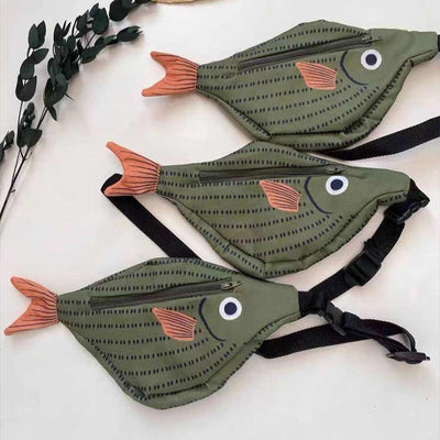 Bolsa Bandolera Infantil Estilo Pez Verde - Diseño Padre e Hijo - Image 7