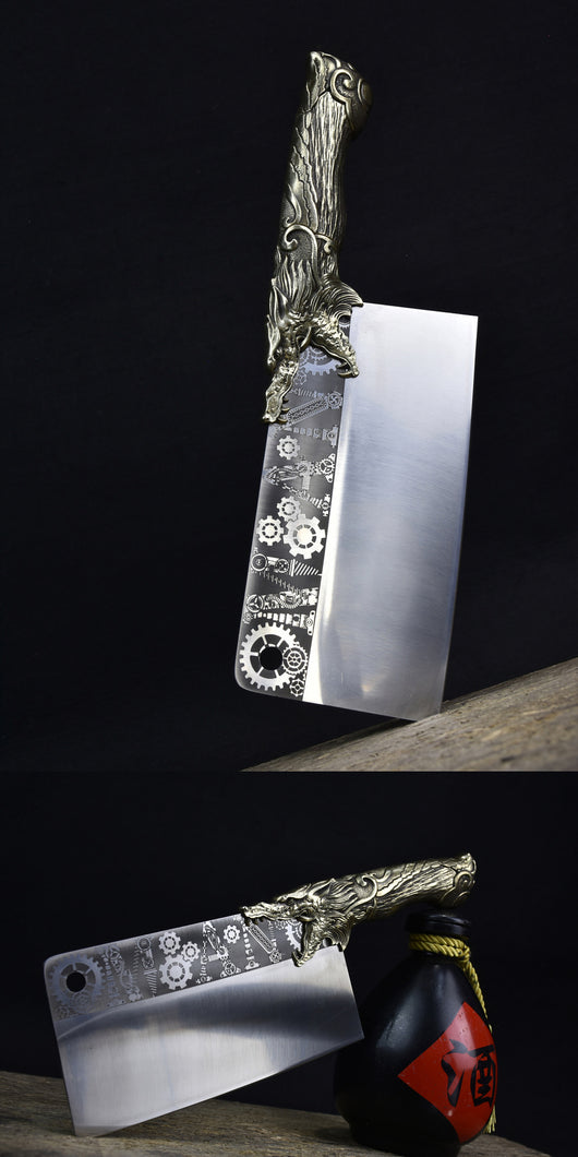 Cuchillo de Carnicero Profesional con Mango de Cobre y Acero Inoxidable - Image 11