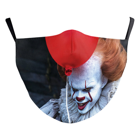Black ear hook dust mask with white spiderweb pattern and small red spiders, perfect for Halloween. - Image 18