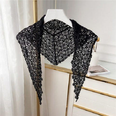 Pañoleta Triangular de Encaje Estilo Coreano para Primavera y Verano - Image 3