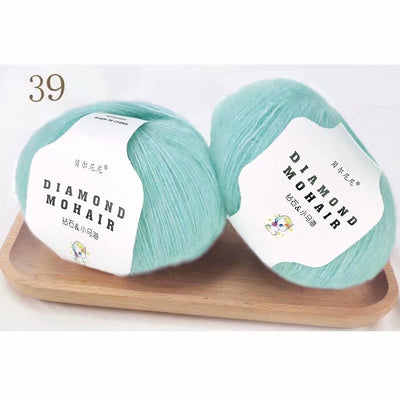 Bufanda Chal de Mohair Tejida a Mano Sudafricana Premium con Ovillo de Lana DIY - Image 77