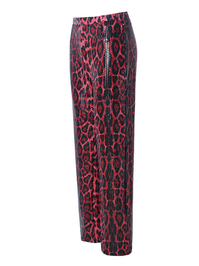 Pantalones Rectos Estampado Leopardo con Lentejuelas - Diseño Europeo - Image 11